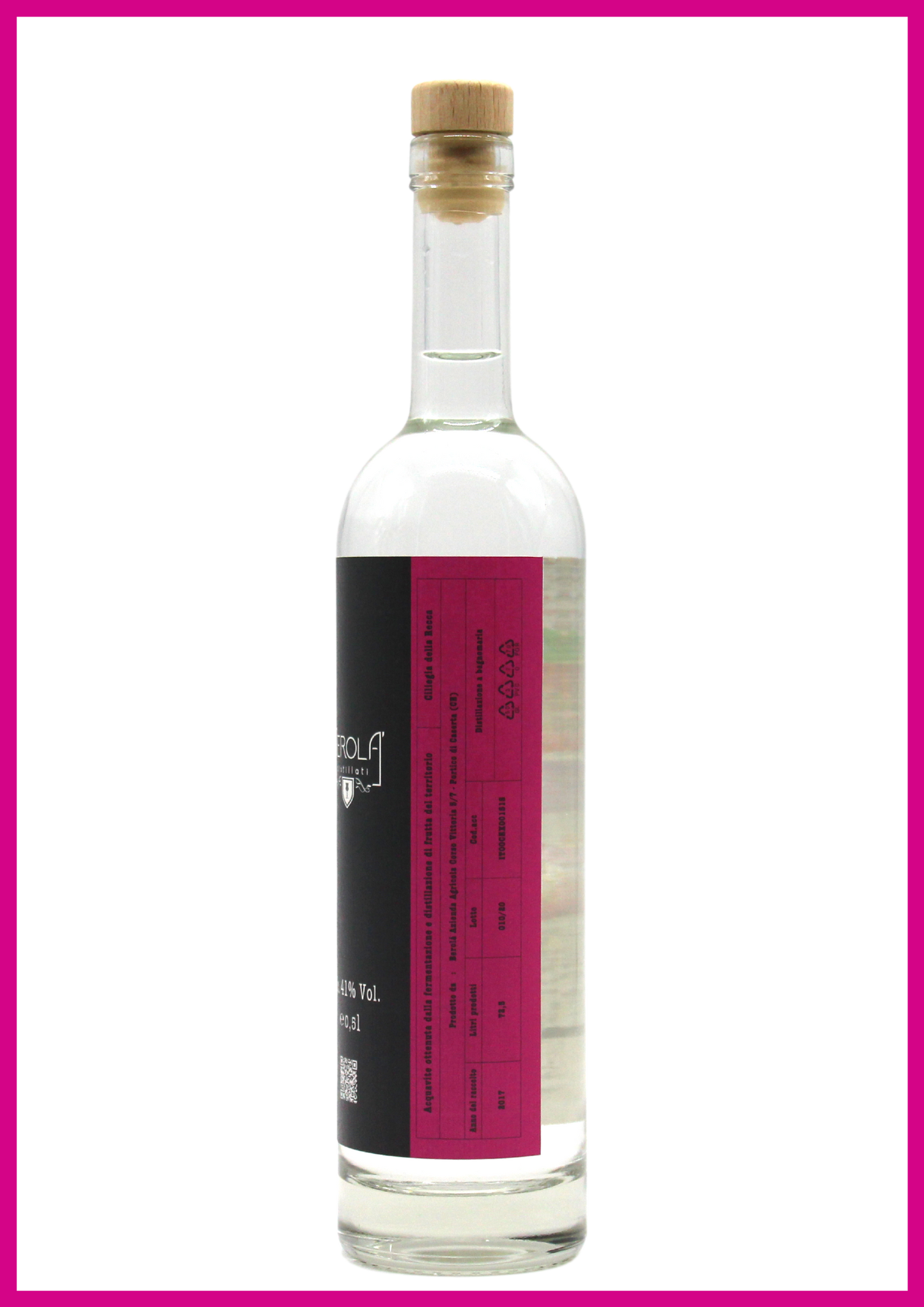 bottiglia di B•VITAE Ciliegia della Recca acquavite di frutta artigianale 100% italiana