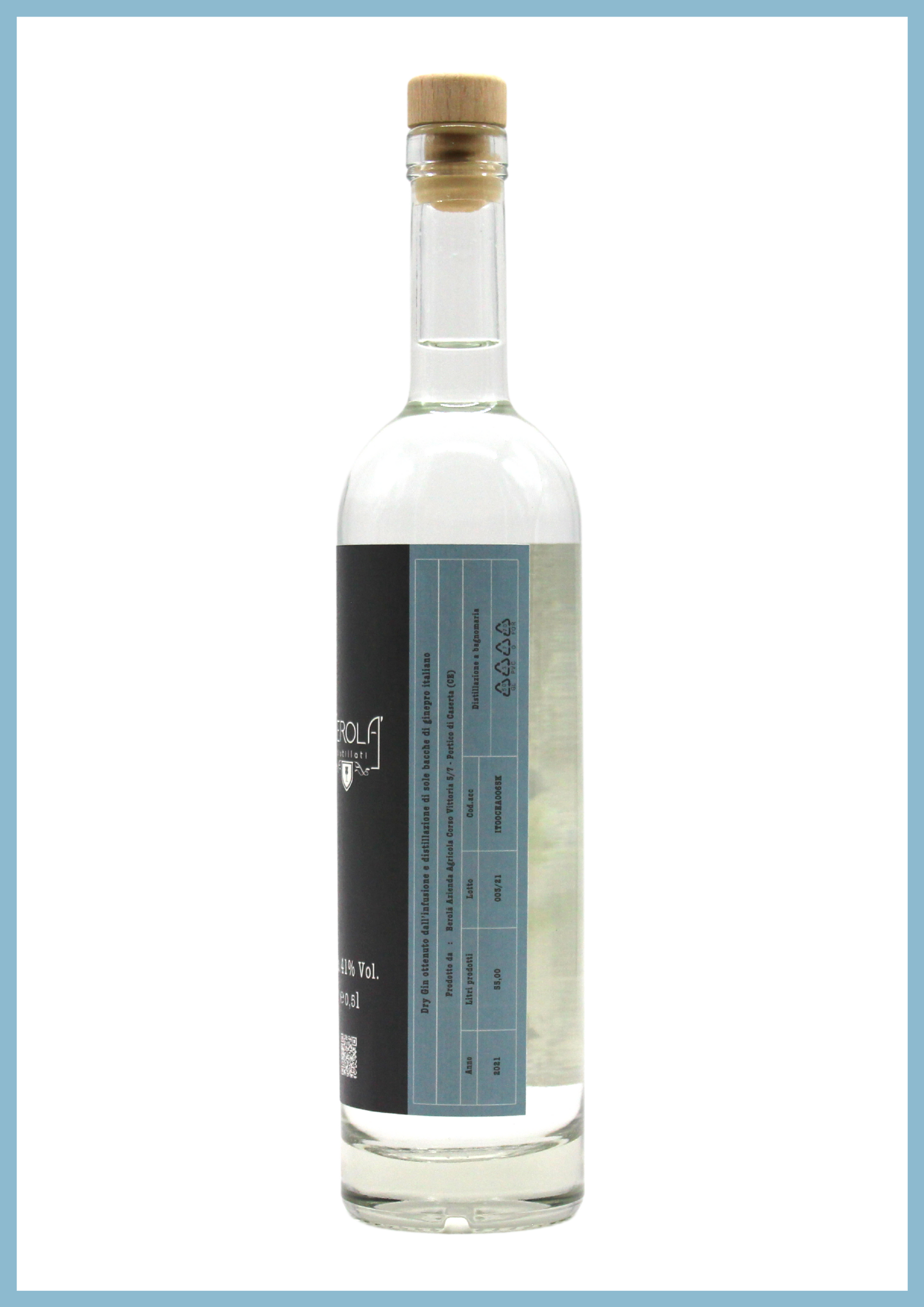 bottiglia di B•GIN un gin artigianale  100% ginepro 