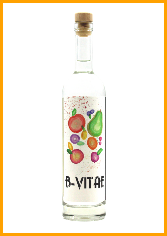 bottiglia di B•VITAE Albicocca Pellecchiella acquavite di frutta artigianale 100% italiana