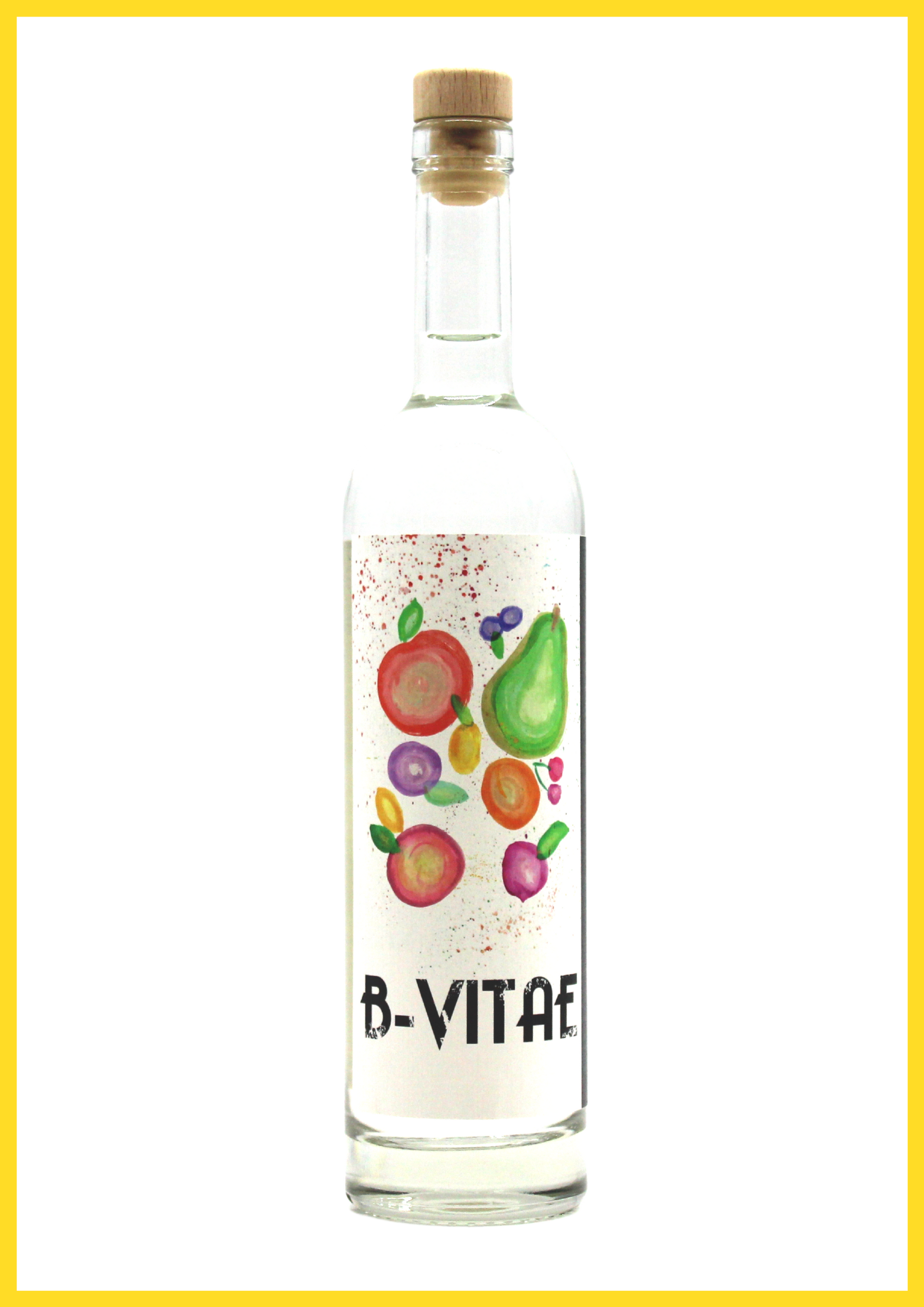 bottiglia di B•VITAE Percoca acquavite di frutta artigianale 100% italiana 