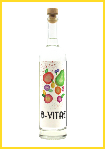 bottiglia di B•VITAE Percoca acquavite di frutta artigianale 100% italiana 